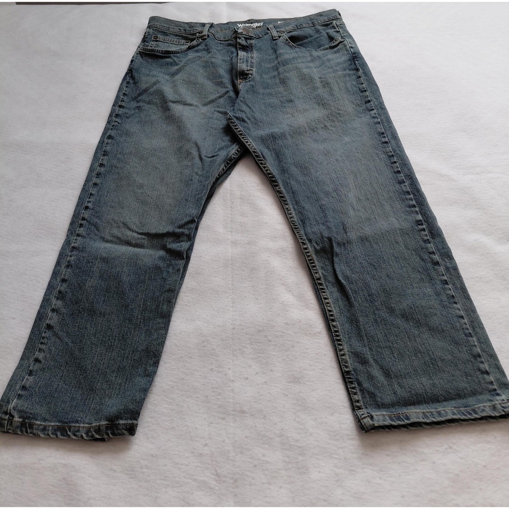 Wrangler Relaxed Fit Jeans Mens 38x29 Blue Denim Straight Leg Casual 10MGW15GT